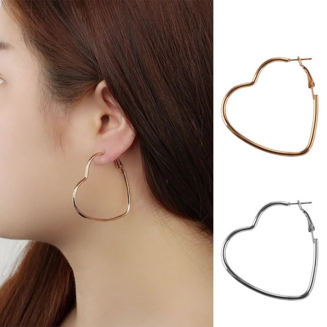 Heart & Peach Earrings Minimalist Style
